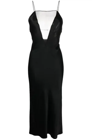 Stella McCartney Sheer-panel open-back midi dress