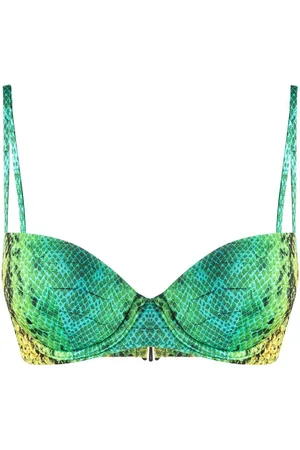 Noire Swimwear Snakeskin-print bikini top