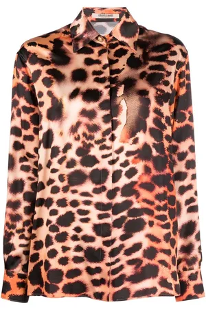 Roberto Cavalli Silk leopard print blouse