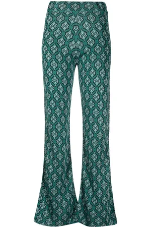 Paula Moonstone flared jacquard trousers