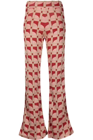 Paula Moonstone flared jacquard trousers