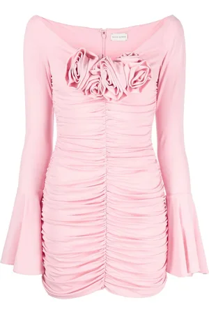 MAGDA BUTRYM Rose-appliquéd ruched minidress