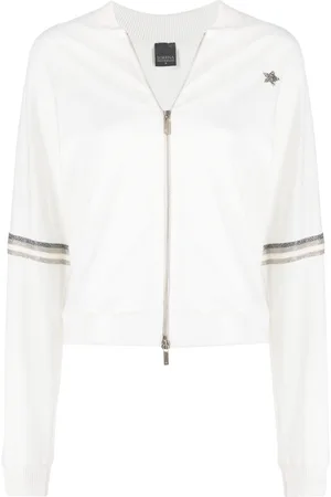 LORENA ANTONIAZZI Side-stripe zip-up track jacket