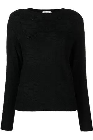Céline 1990s checkered weave jumper