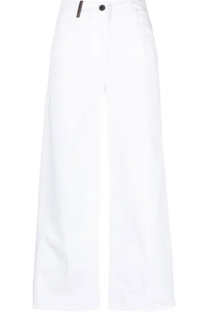 PESERICO SIGN Ribbed hem palazzo trousers