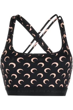 Marine Serre Crescent Moon-print crop top