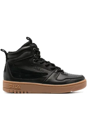 Fila Leather embossed-logo high-top sneakers