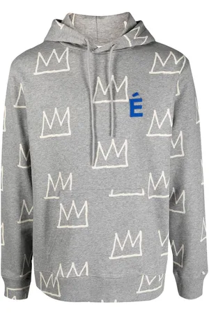 Etudes Crown-print logo-patch hoodie