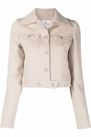 Courrèges Notched-collar cropped jacket