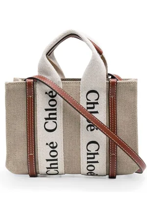 Chloé Woody linen tote bag