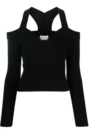 Alexander McQueen Exposed shoulder knit top