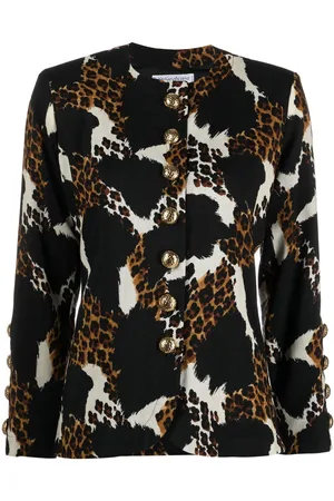 Saint Laurent 1980s animal-print single-breasted jacket