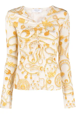 Marine Serre Ornament Moon-print long-sleeve top
