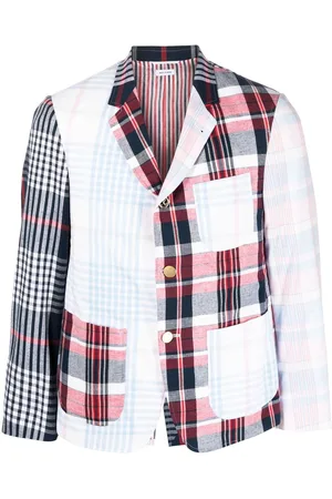 Thom Browne Patchwork plaid-print blazer