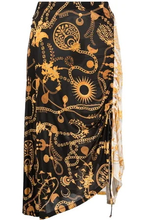 Marine Serre Ornament Moon-print midi skirt
