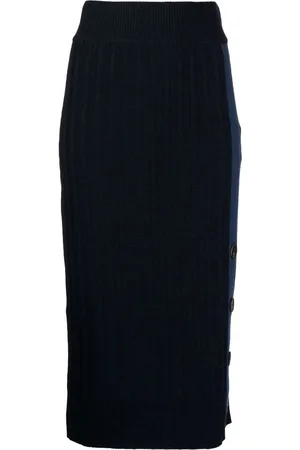 PRINGLE OF SCOTLAND Ribbed-knit pencil skirt