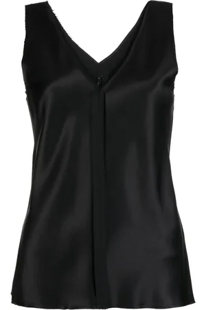 Voz Silk raw-edge tank top