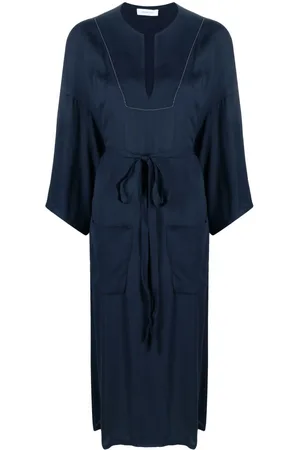 Fabiana Filippi Belted long-sleeved midi dress