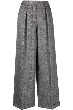 Kenzo Wavy Check wide-leg tailored trousers