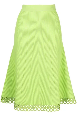 Simkhai A-line ribbed midi skirt