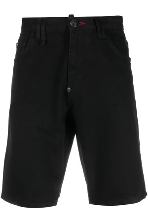 Philipp Plein Mid-rise denim shorts