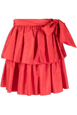 Saint Laurent Bow-detail pleated miniskirt