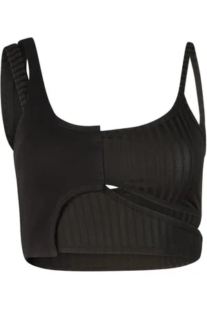 RTA Inacio asymmetric cropped top