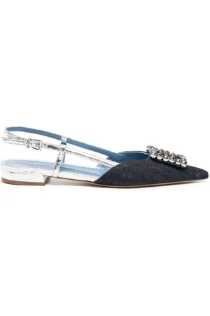 Madison.Maison Flat crystal-embellishment slingback pumps