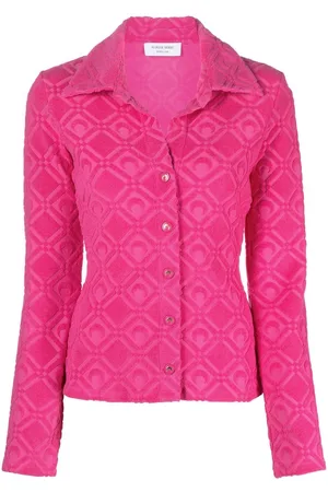 Marine Serre Button-fastening jacquard top