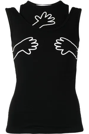 Natasha Zinko Graphic-print cut-out tank
