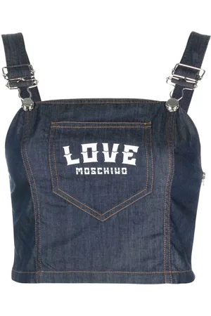 Moschino Logo-print denim top