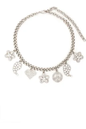 Alessandra Rich Crystal-embellished charm necklace