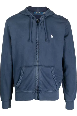Ralph Lauren Logo-embroidered zip-up drawstring hoodie