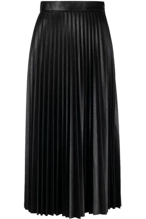 Maison Margiela Faux-leather pleated midi skirt