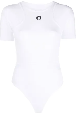 Marine Serre Logo-print organic-cotton bodysuit