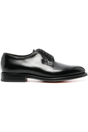 santoni Polished-leather Derby shoes