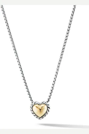 David Yurman 18kt yellow gold and sterling Cable Collectibles Cookie Classic Heart necklace (8.5mm)