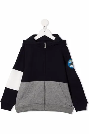 Il gufo Panelled zip-up hoodie