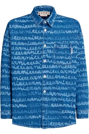 Marni Handwriting-print denim shirt