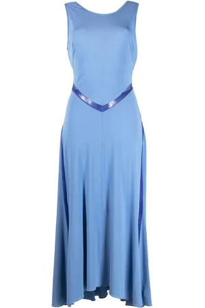 KOCHÉ Lace-trim sleeveless maxi dress