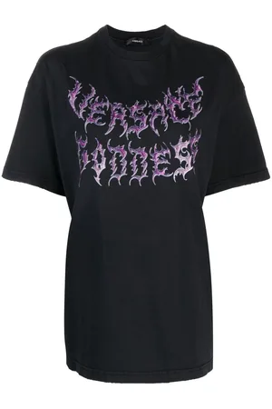 VERSACE Logo-print cotton T-shirt