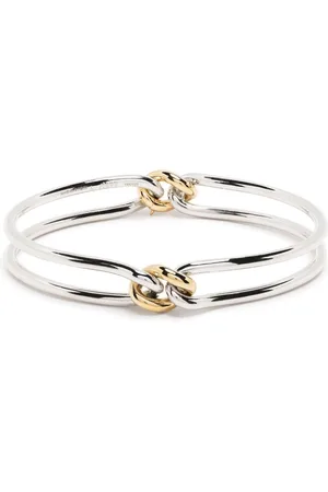 MAOR 18kt yellow gold and Unity Curb 3mm bangle bracelet