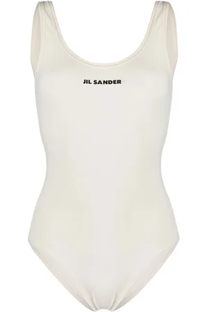 Jil Sander Scoop-back logo-print one-piece
