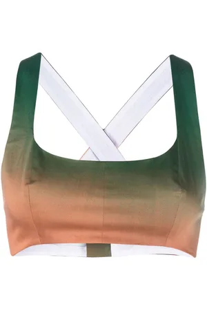 Serafini Gradient-effect cropped top