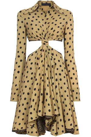 Proenza Schouler Dot-print cut-out shirtdress