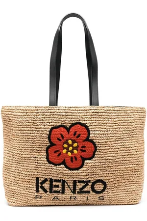 Kenzo Boke Flower straw tote bag