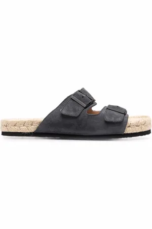 MANEBI Buckled suede slides