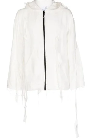 Natasha Zinko Distressed zip-fastening hoodie
