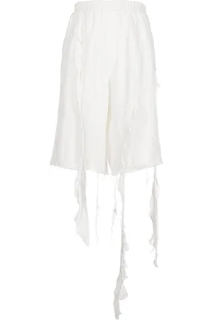 Natasha Zinko Frayed-hem knee-length shorts