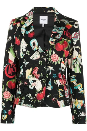 Moschino Graphic-print single-breasted blazer